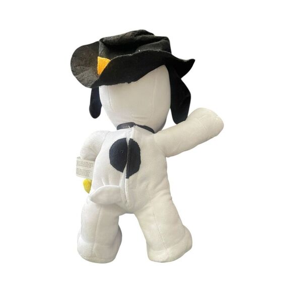 Peanuts Kids White Black Snoopy & Woodstock Pilgrim Side-stepper Music Plush OS - Picture 4 of 13